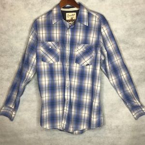 Coastal Pearl Snap Plaid Long Sleeve Shirt